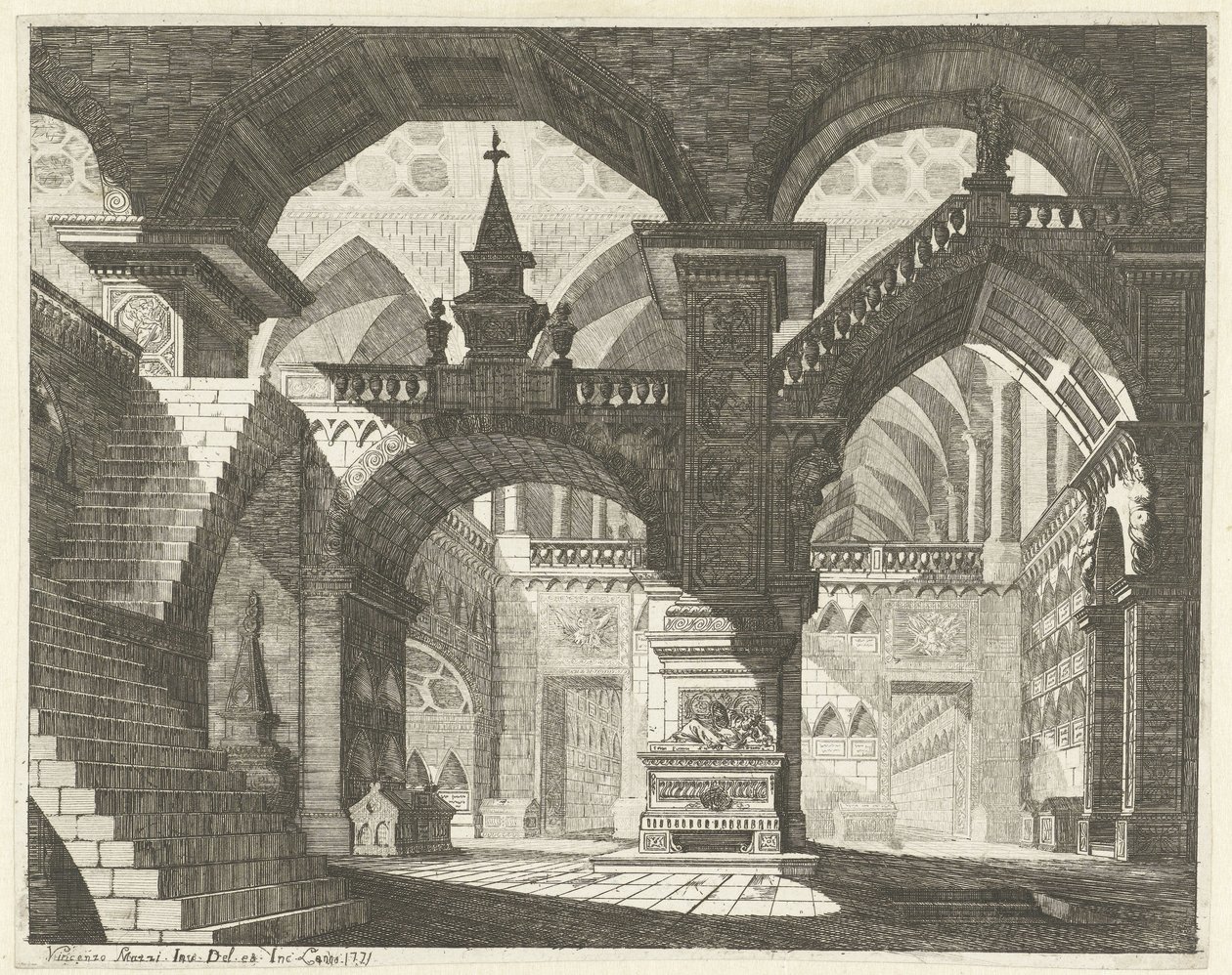 Church Interior by Vincenzo Mazzi