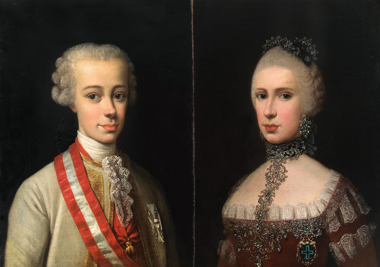 Portraits of Leopold, Grand Duke of Tuscany 1747-1792 and Maria Luisa of Spain 1745-1792, ca 176 by Violante Beatrice Siries