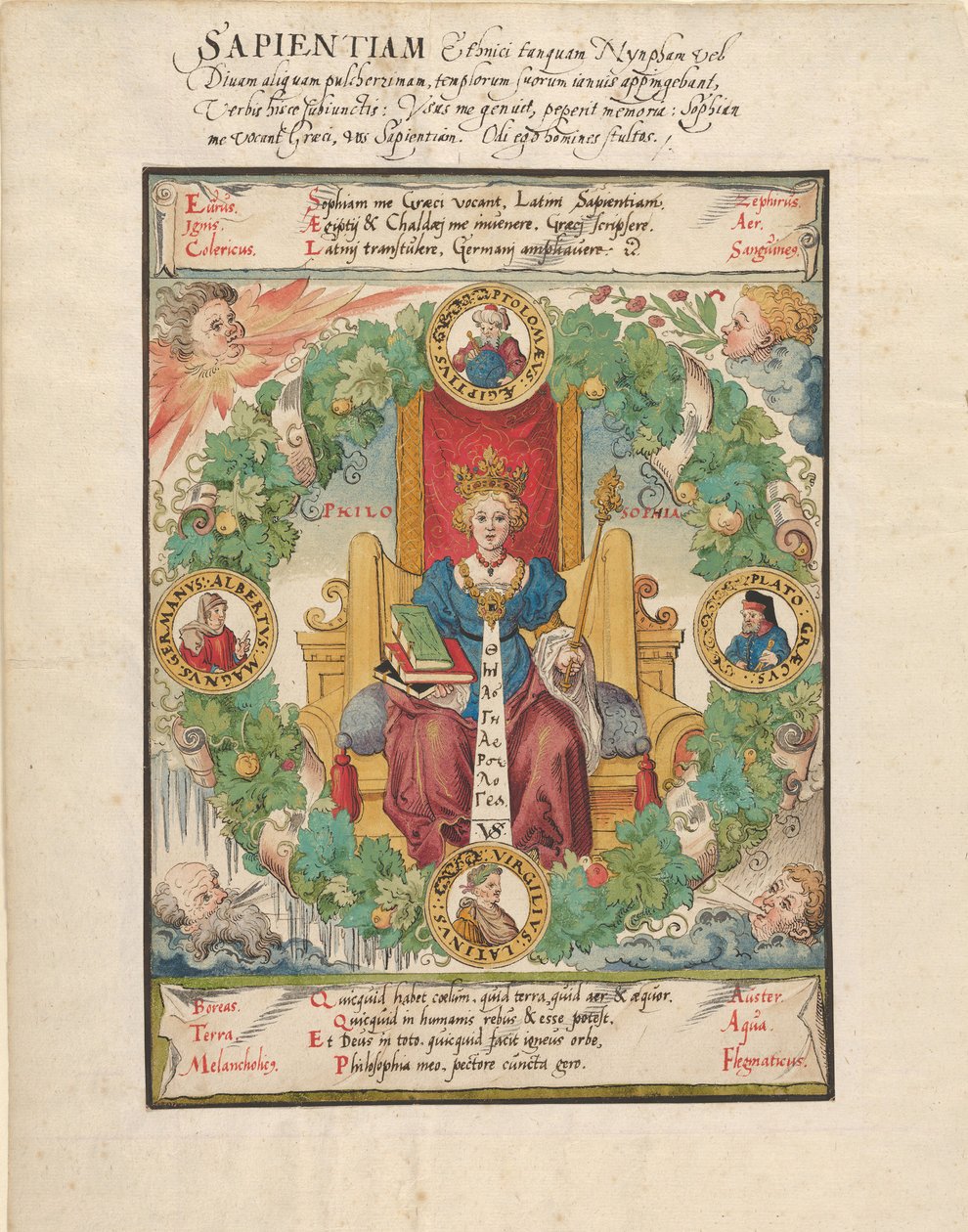 Philosophy Enthroned, mid-16th century by Virgil Solis