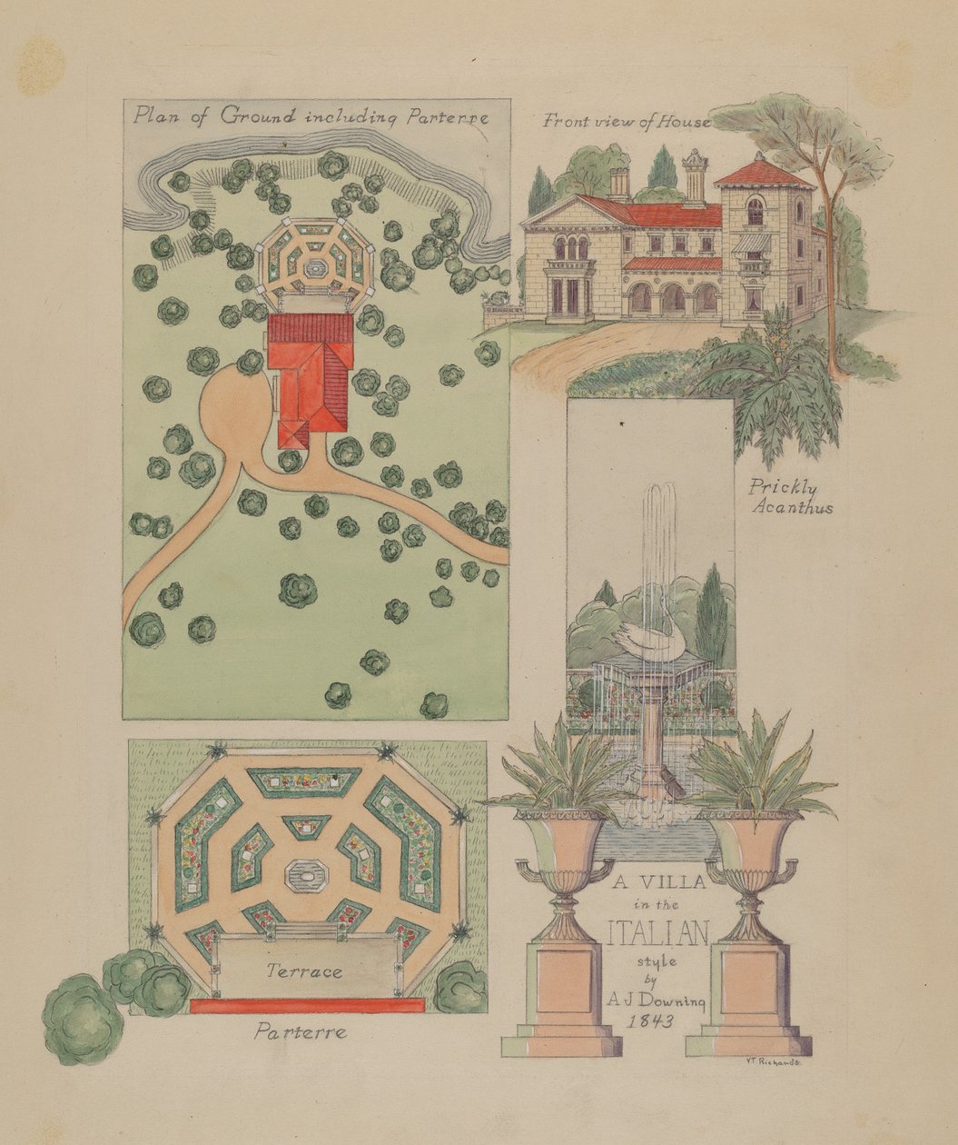Italian Villa Design, c. 1936 by Virginia Richards