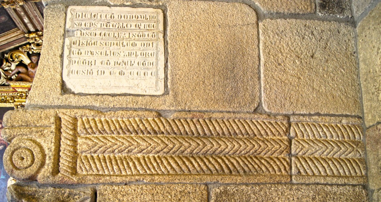 Visigothic carvings in the Chapel of São Pedro de Balsemão, Sé, Lamego, Portugal by Visigothic