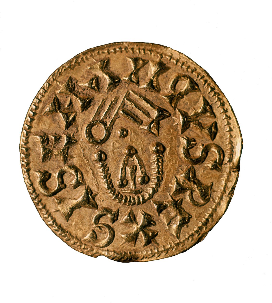 Tremissis of King Sisenand, Cast in Tarraco, Spain, 7th Century by Visigothic