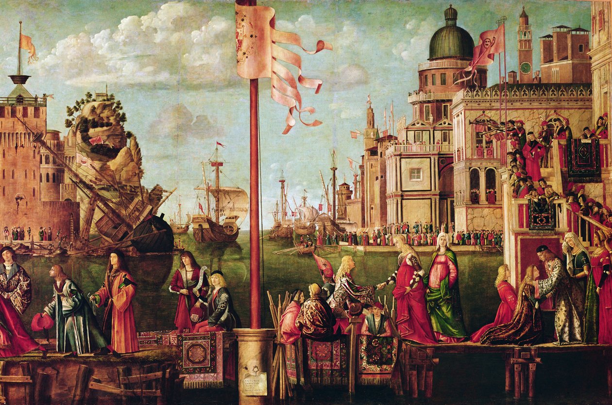 Meeting of Etherius and Ursula and the Departure of the Pilgrims, from the St. Ursula Cycle (detail) by Vittore Carpaccio