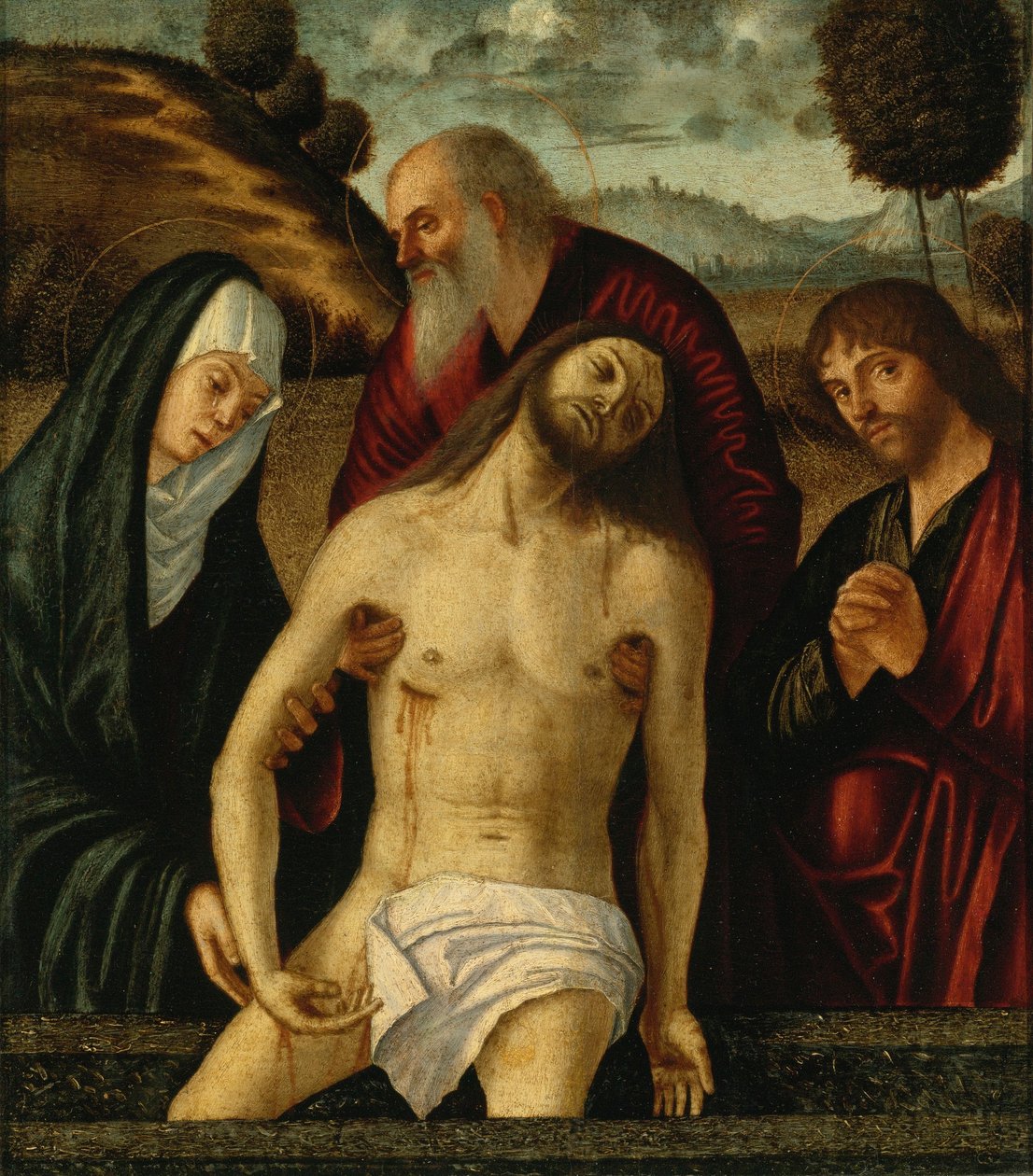 The Lamentation, with the Madonna and Saints Joseph of Arimathea and John the Evangelist by Vittore Carpaccio