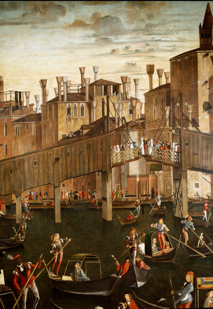 The Miracle of the Relic of the Holy Cross at Rialto Bridge in Venice (detail) by Vittore Carpaccio