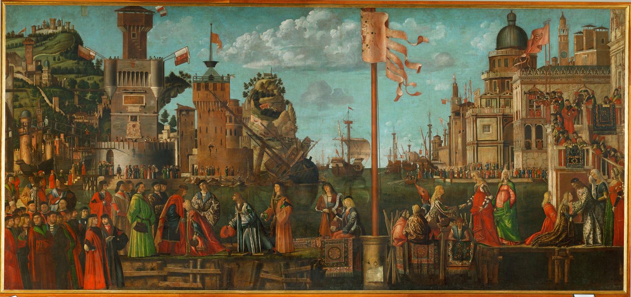 The Meeting of Ursula and Her Fiance Ereo: Departure of the Pilgrims by Vittore Carpaccio