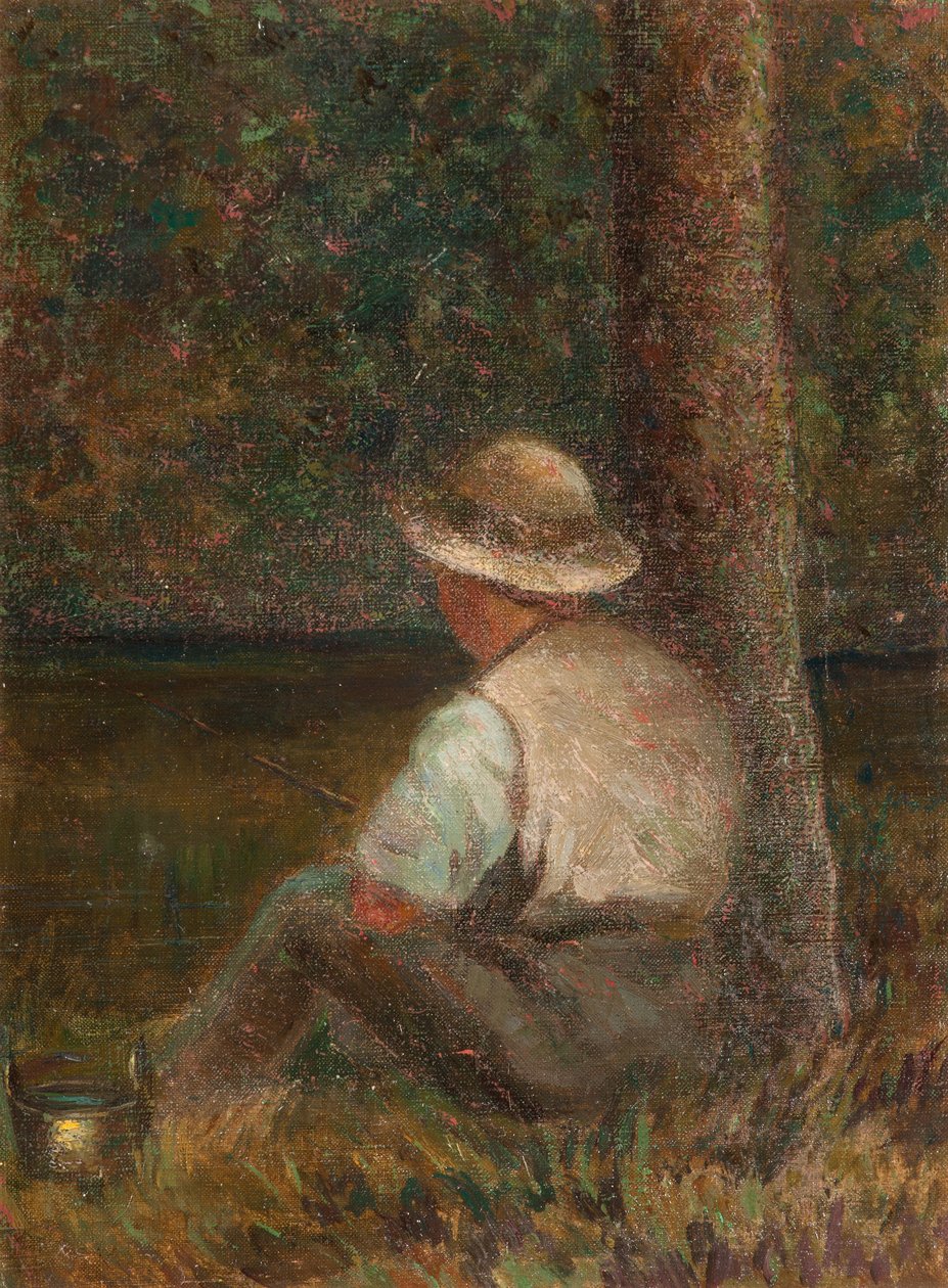 Fishing Child by Vittore Grubicy de Dragon