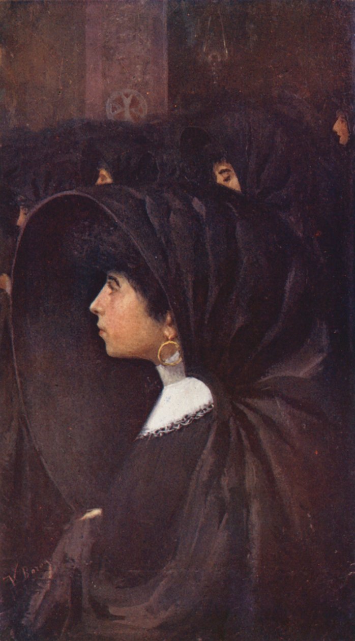 Malta: Maltese Women in a Church, Valletta by Vittorio Boron