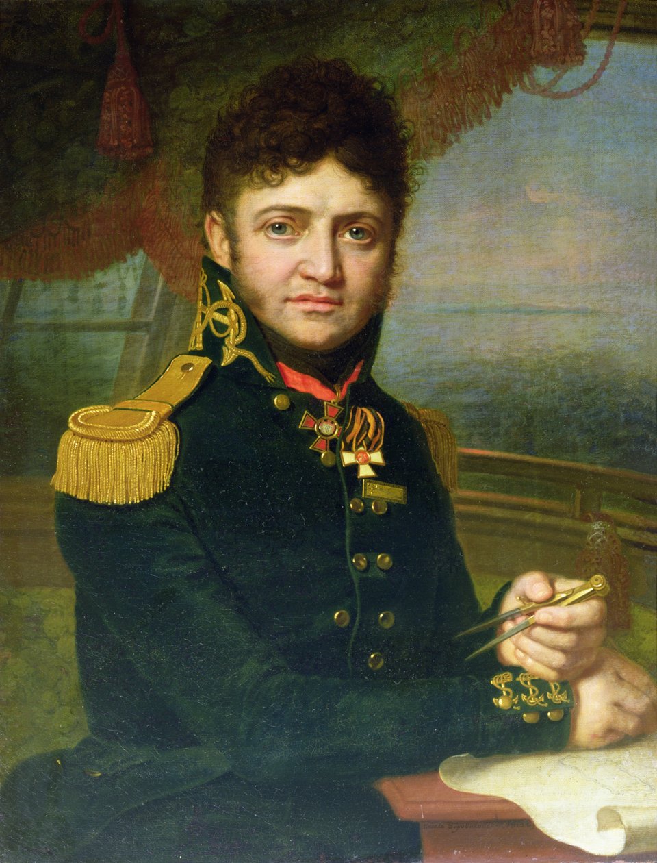 Portrait of Yuri F. Lisyansky, 1810 by Vladimir Lukich Borovikovsky