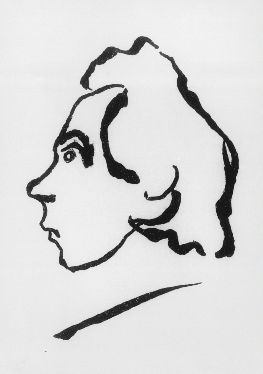 Portrait of Velimir Khlebnikov (drawing) by Vladimir Vladimirovic Majakovskij