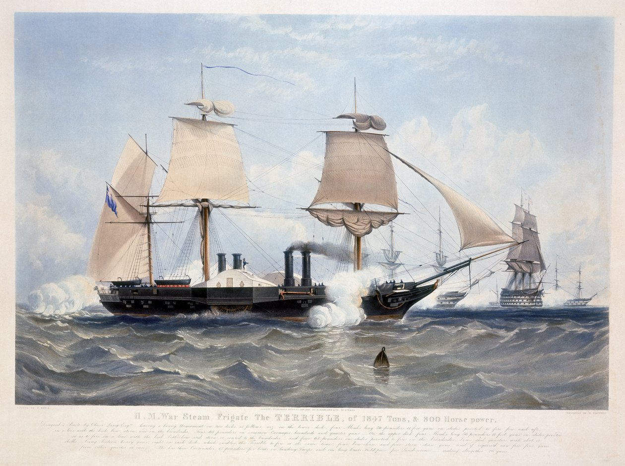 HMS Terrible (engraved by Henry Papprill) 1845 by W. after Knell