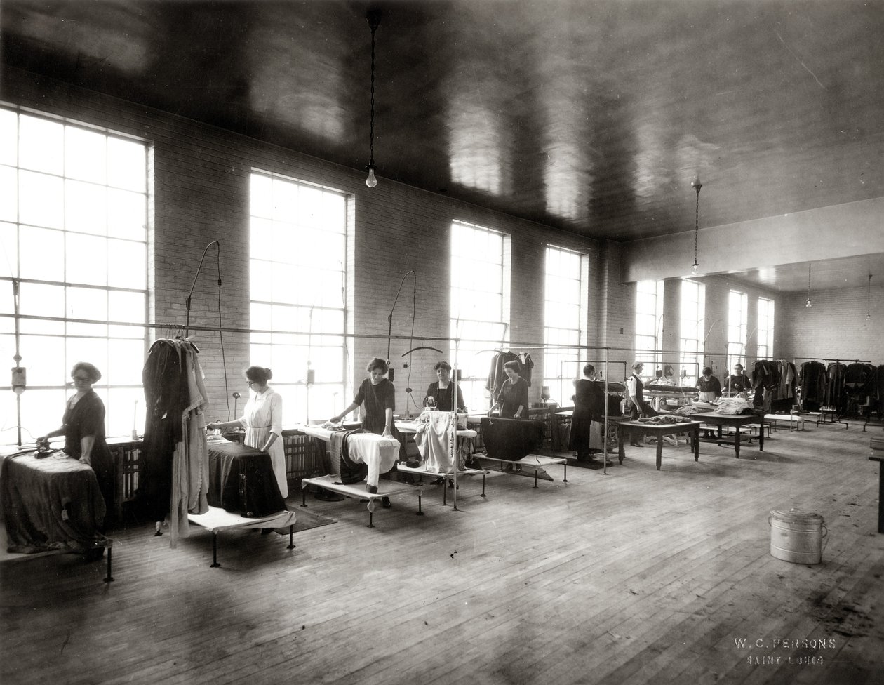 Women at Work in the Pressing Department of Lungstras Dyeing and Cleaning Company by W.C. Persons