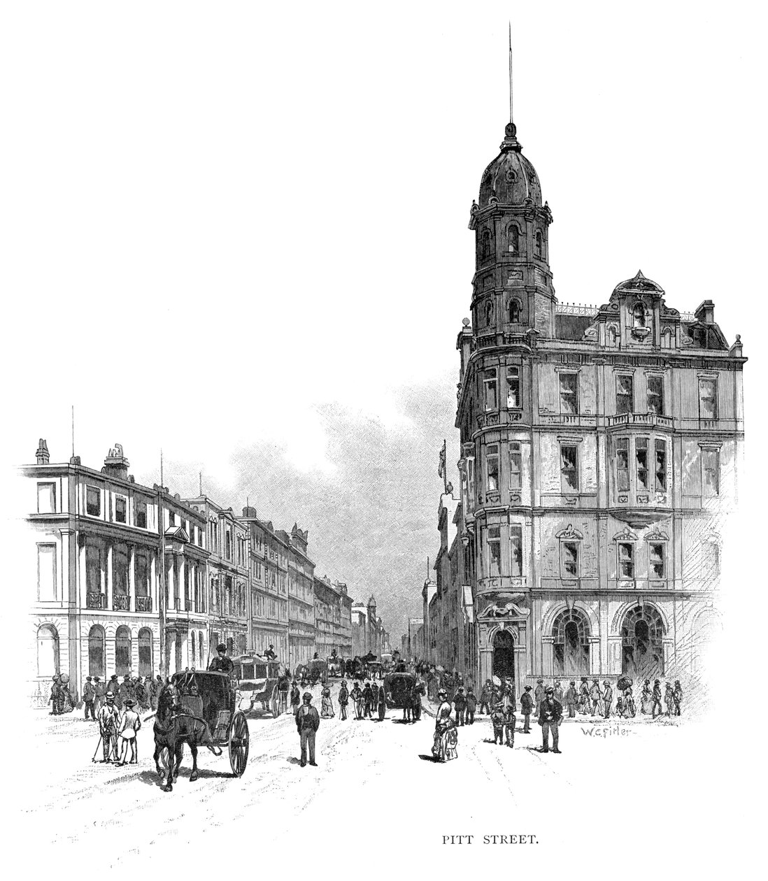 Pitt Street, Sydney, New South Wales, Australia, 1886 by WC Fitler