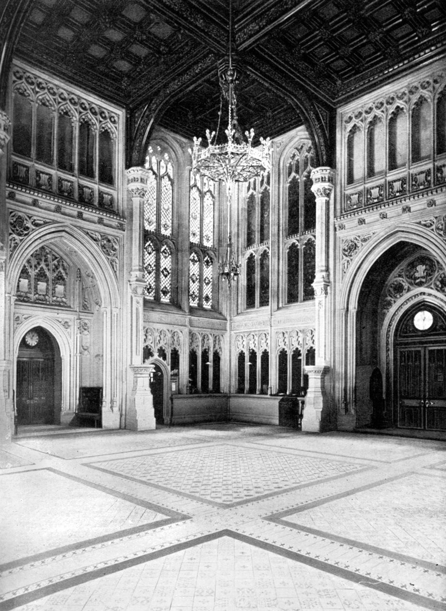 The Lobby, House of Commons, Westminster, London, c1905 by W.S. Campbell