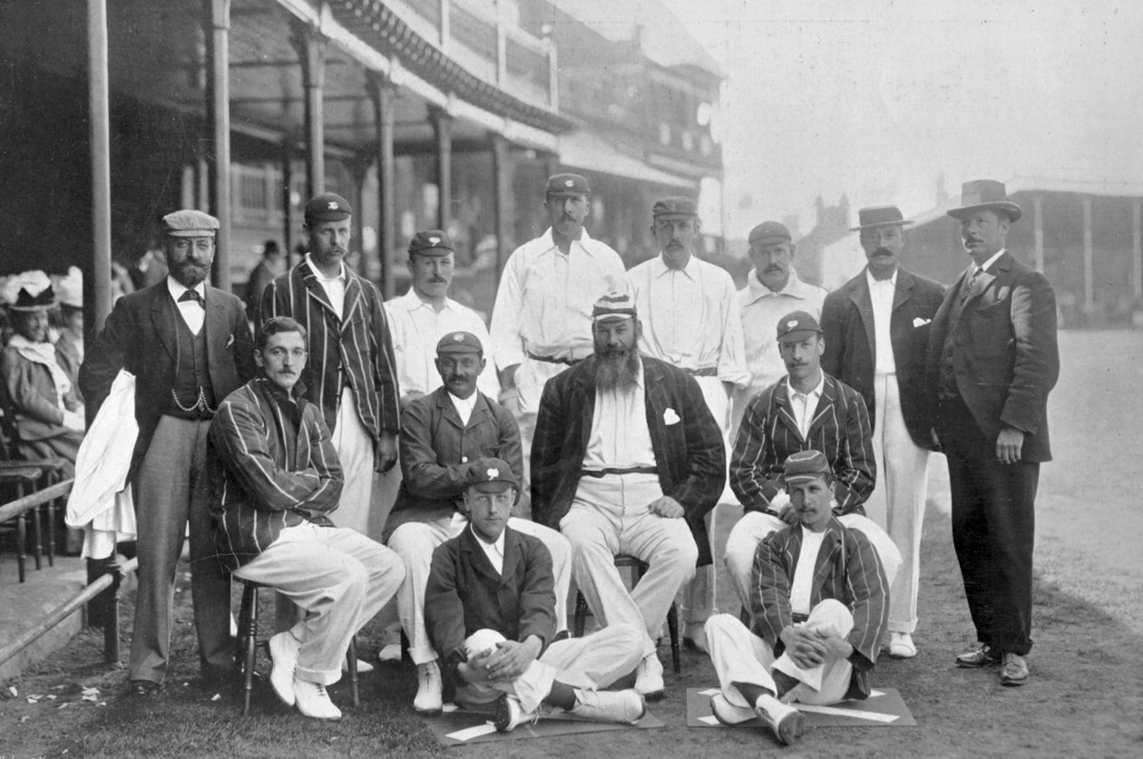 The England Test cricket XI at Nottingham, Nottinghamshire by William Albert Rouch