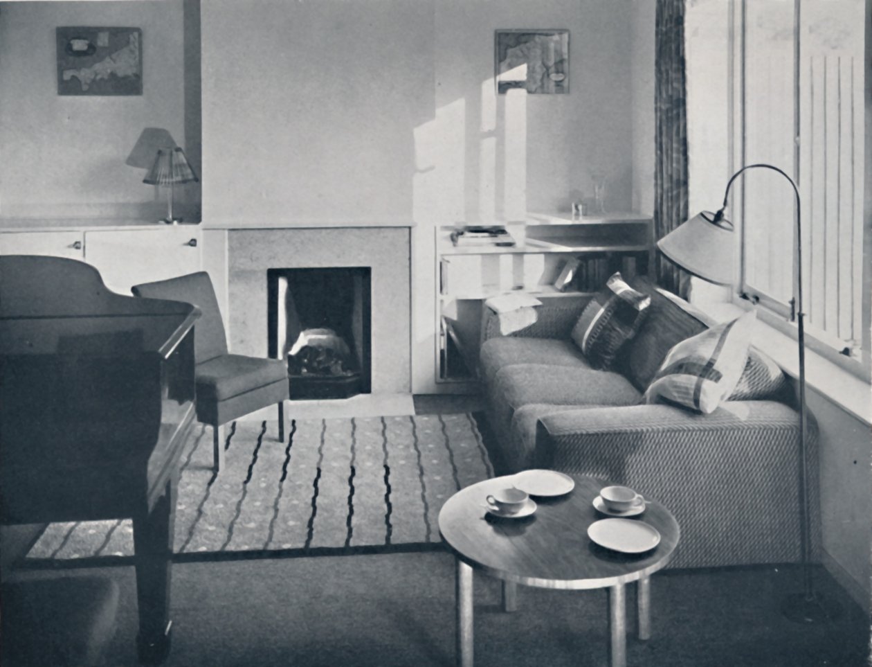 Elsa Booth - Living room which was planned to accommodate a grand pianoforte, 1939 by W. Dennis Moss