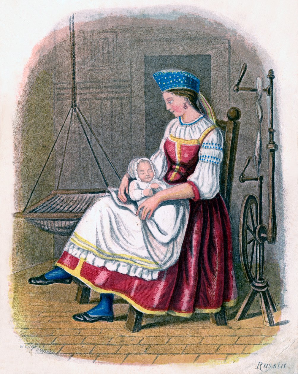 Russian Woman with Baby by W. Dickes