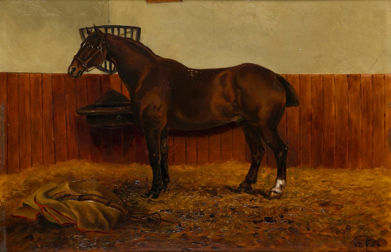 The Old Cob in a Stable, c.1839-98 by W. F. Adye