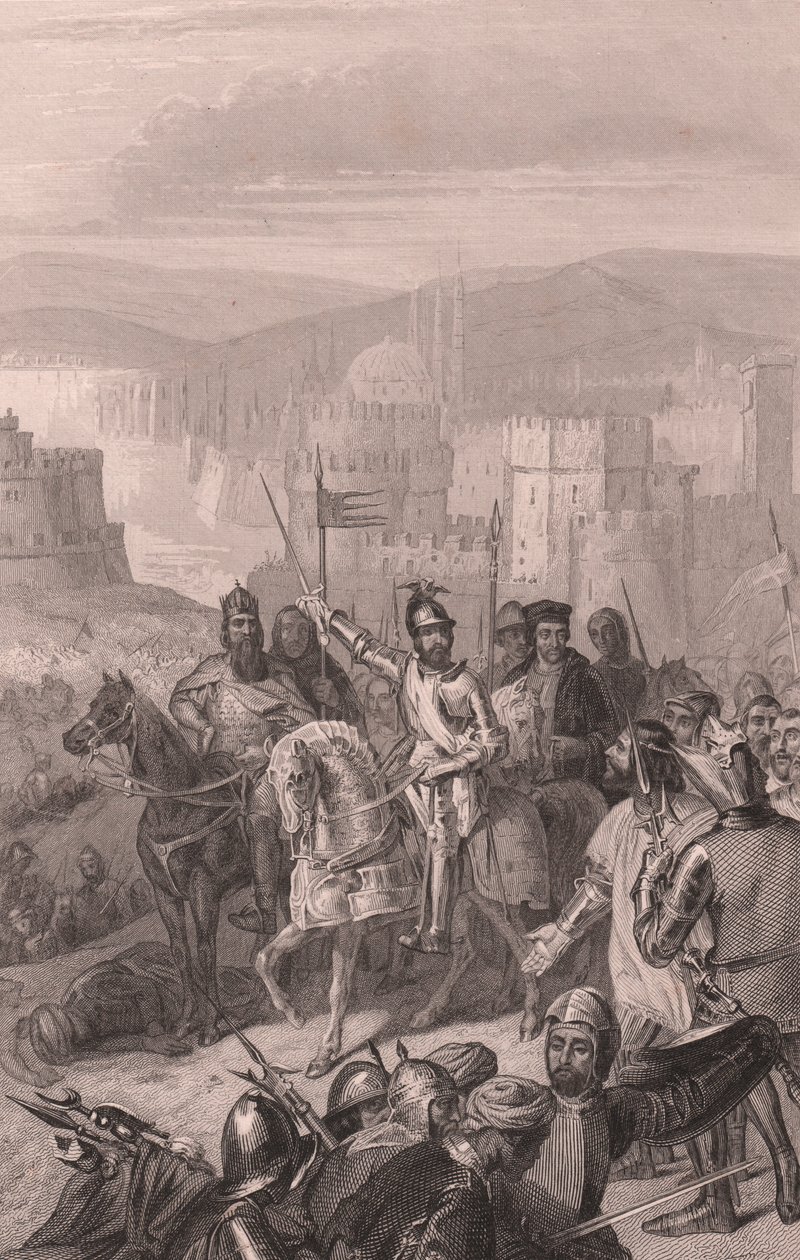 Marshal de Boucicault forces Sultan Bayezid to stop siege of Constantinople by John Ward Dunsmore