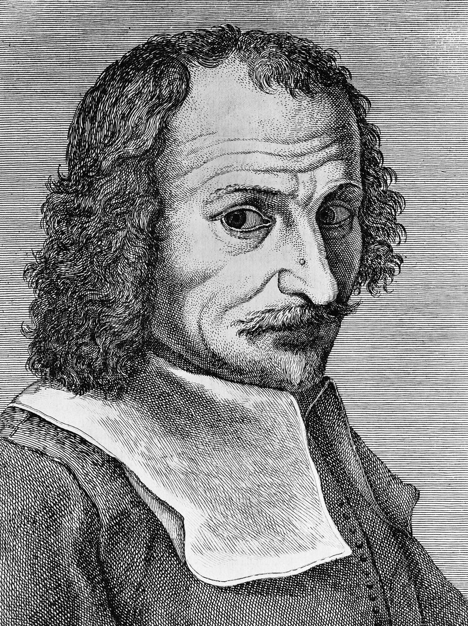Portrait of Lorenzo Lippi, Italian painter, poet, and writer, engraving from poem Malmantile racquistato, published by Stamperia Stefano Orlandini by John Ward Dunsmore
