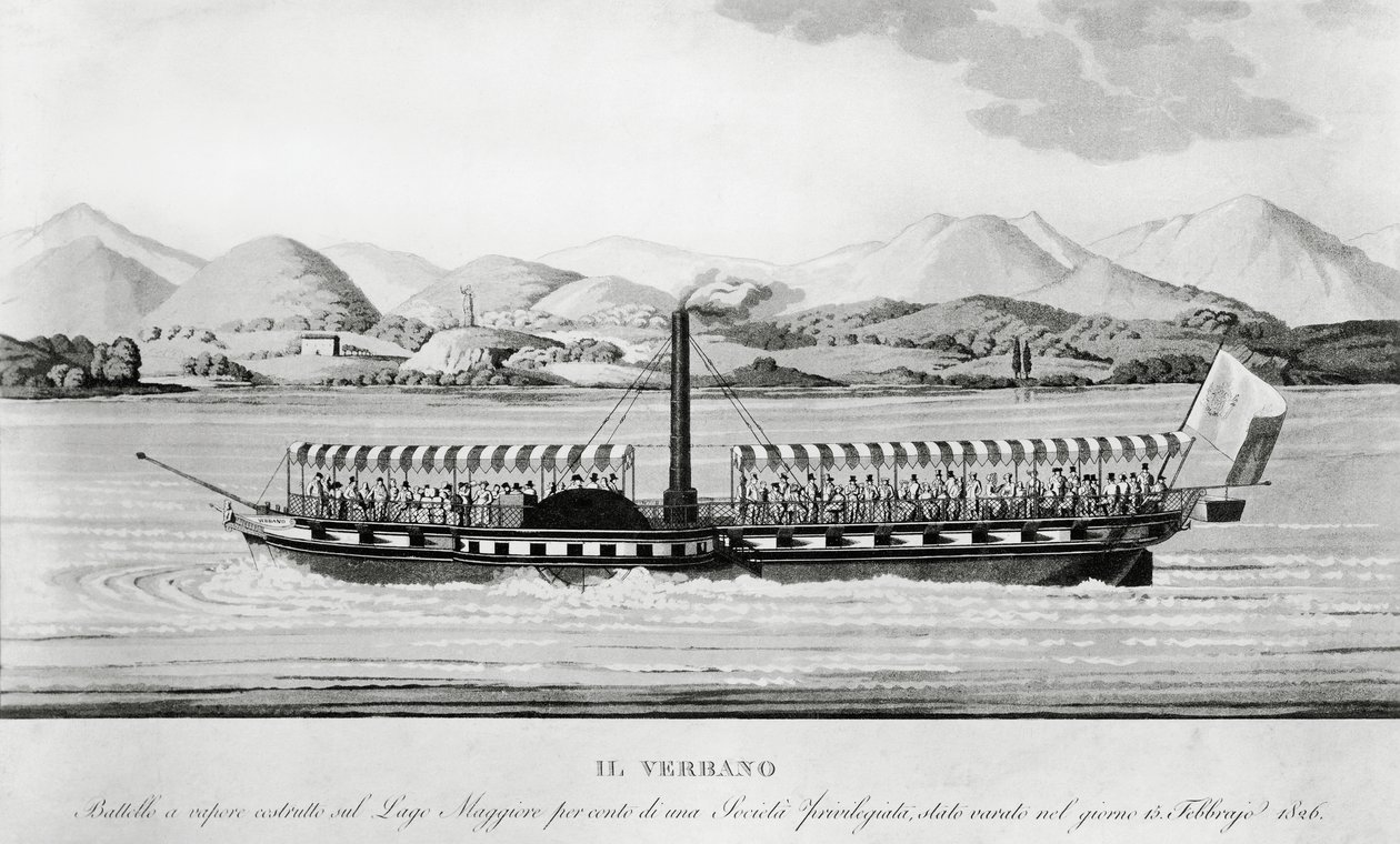 Verbano, first steamship put into service on Lago Maggiore by John Ward Dunsmore