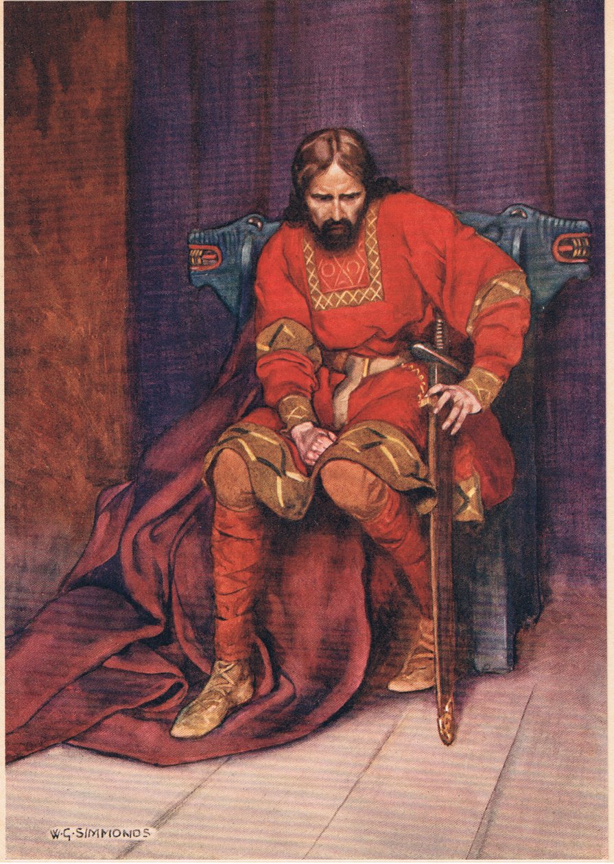 The King talks of having Hamlet killed, from 'Hamlet' by William ...