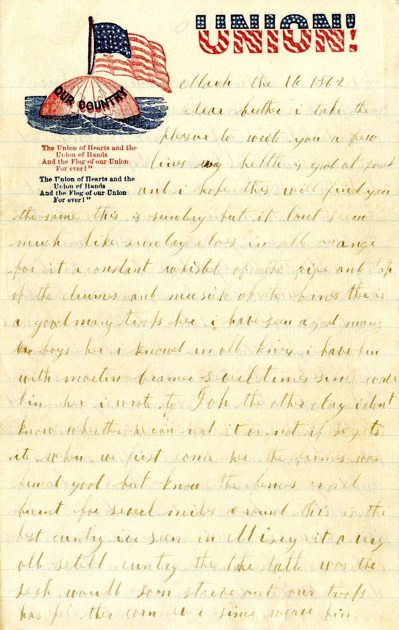 Letter from W. H. Dennis to Brother, March 16, 1862 by W. H. Dennis