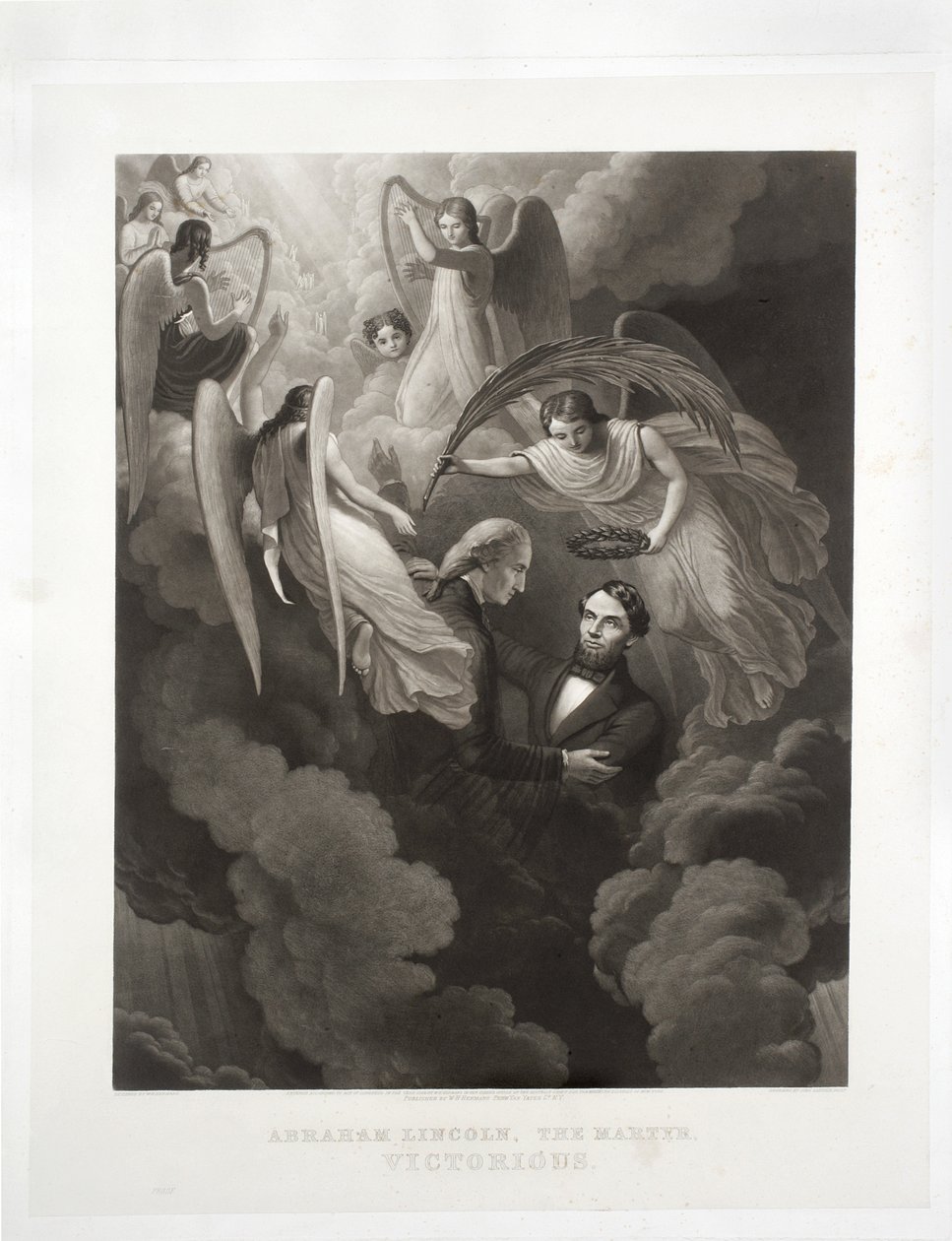 Abraham Lincoln, The Martyr, Victorious, engraved by John Sartain by W. H. Hermans