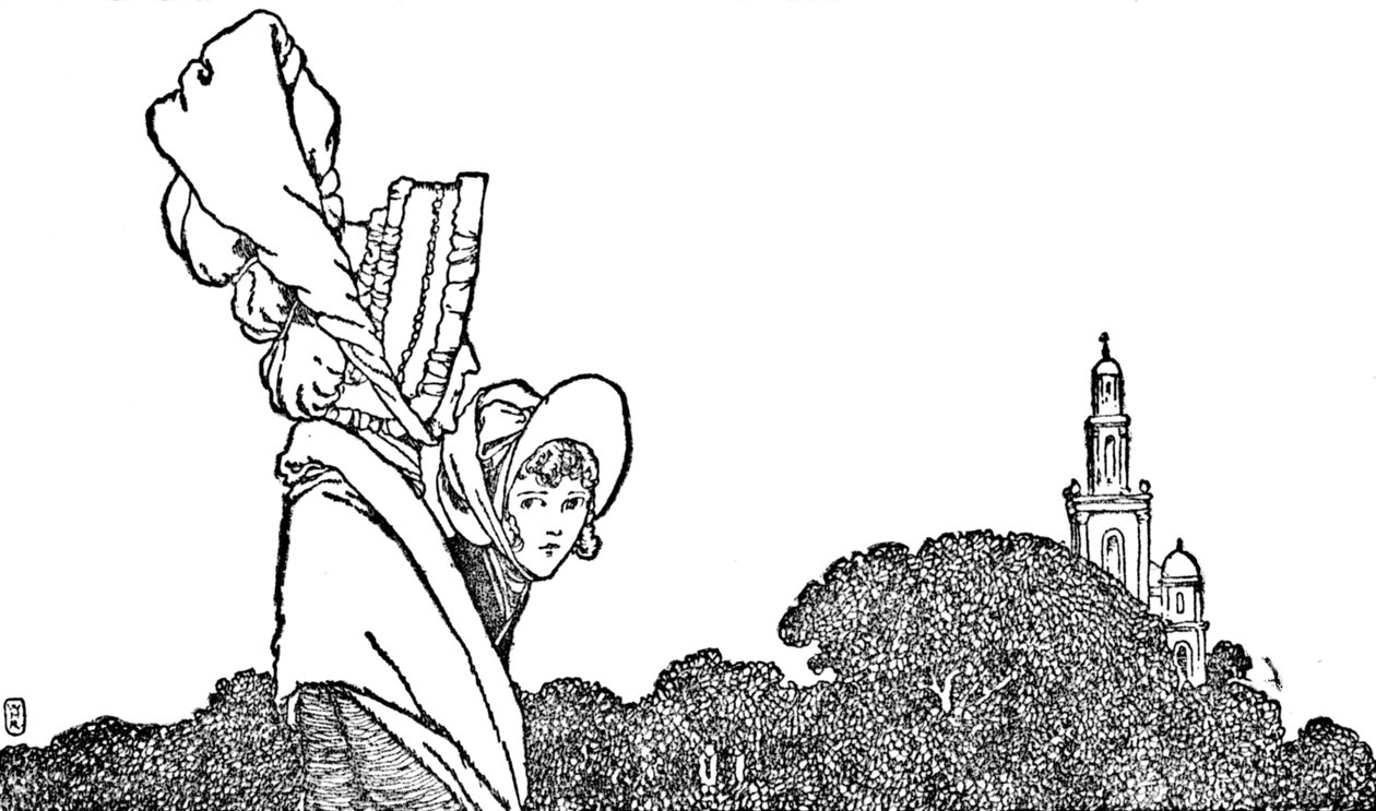 Karen and the Old Lady Walked to Church by William Heath Robinson