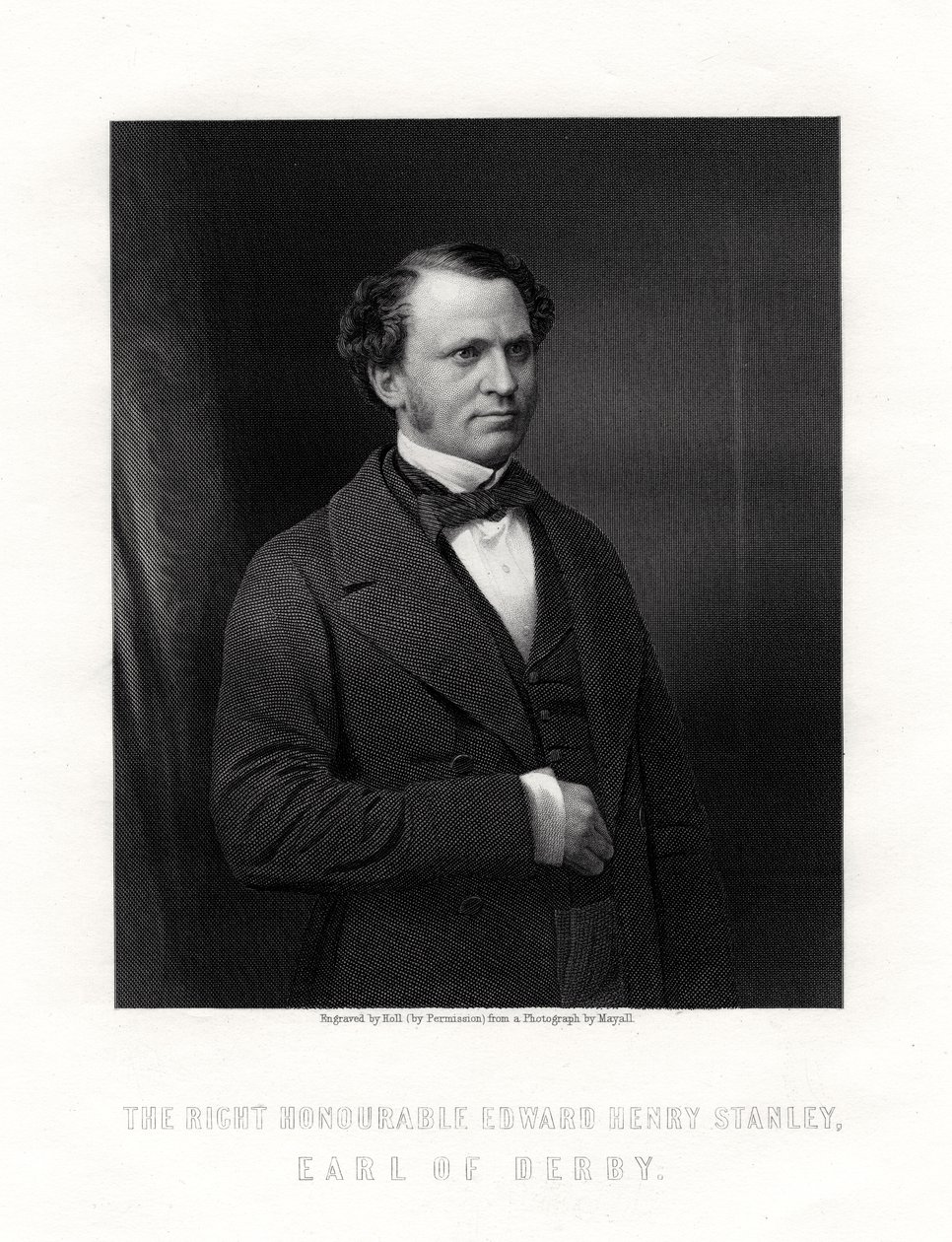 Edward Henry Stanley, 15th Earl of Derby, British statesman, mid-late 19th century by W. Holl