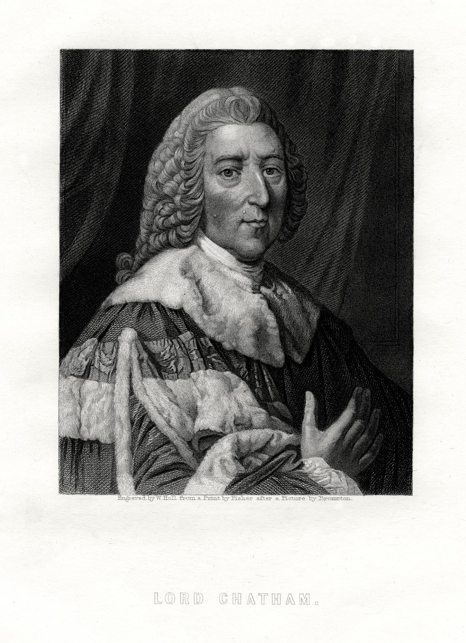 William Pitt, 1st Earl of Chatham, British Whig Statesman by W. Holl