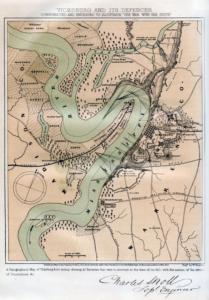 Vicksburg, Mississippi, and Its Defences by W Kemble