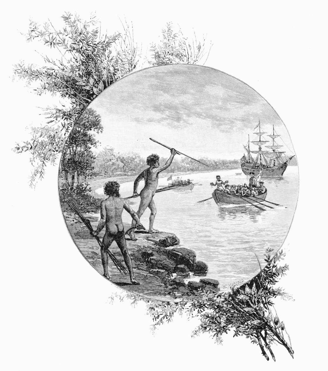 Natives opposing Captain Cook