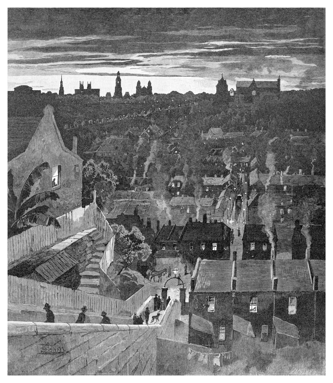 A Glimpse of Sydney from Darlinghurst, New South Wales, Australia, 1886 by W. Mollier