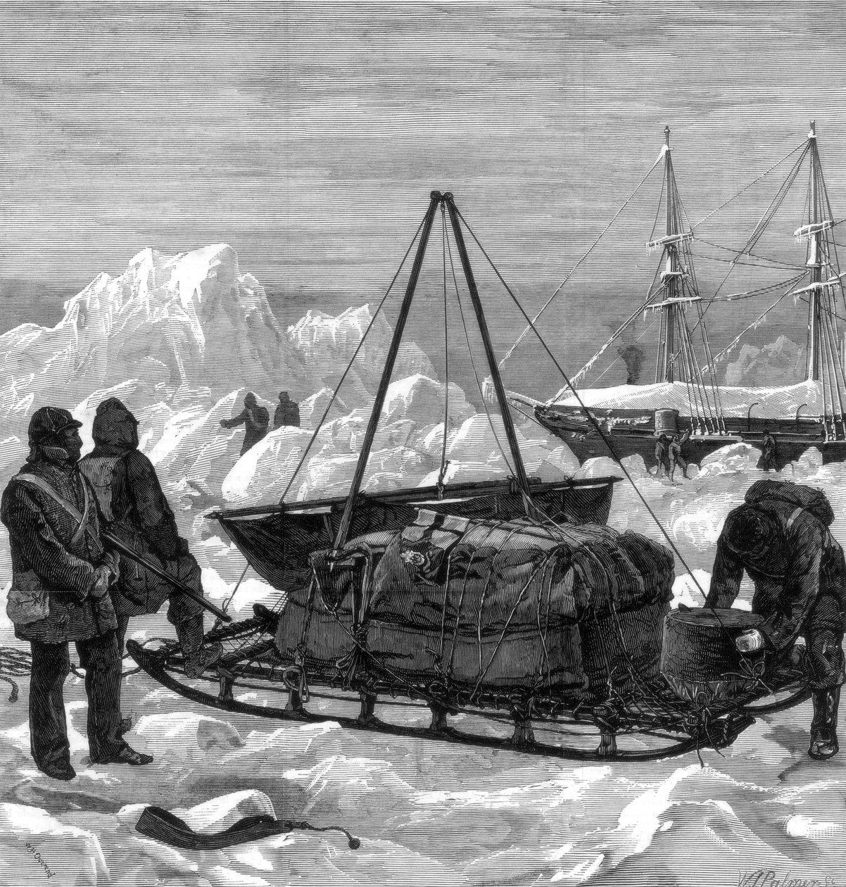 Preparing to Start on a Sledge Trip in the Arctic by W. Palmer