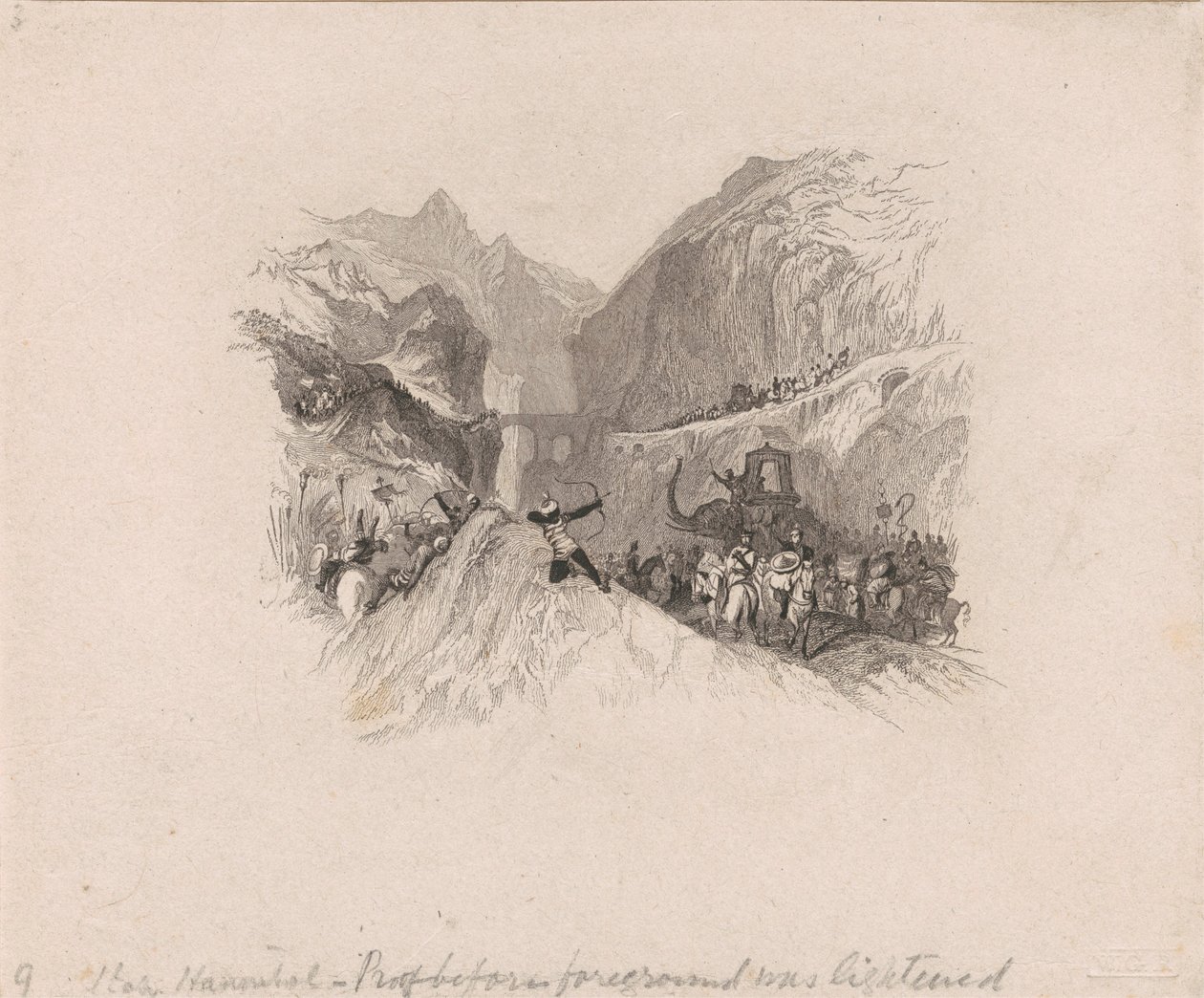 Hannibal Passing the Alps (vignette) by W. R. Smith