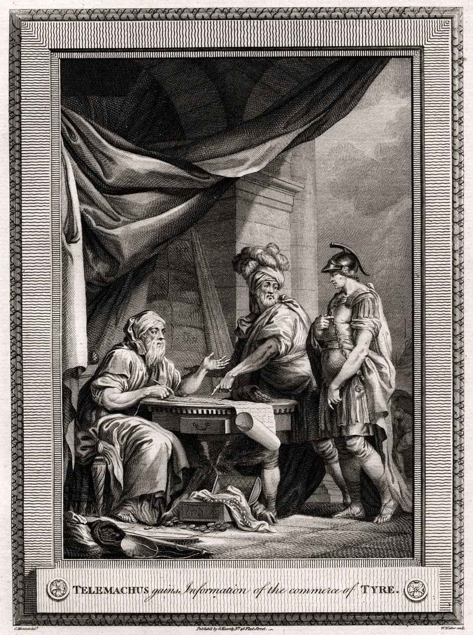 Telemachus gains Information of the commerce of Tyre by W. Walker