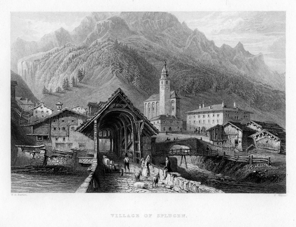Village of Splugen, Switzerland by W. Wallis