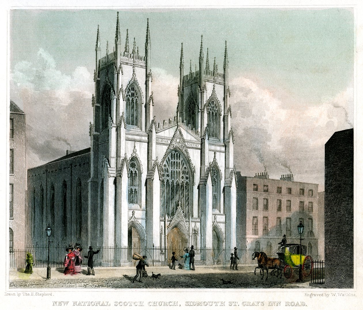 New National Scotch Church, Sidmouth Street and Grays Inn Road, London by W Watkins