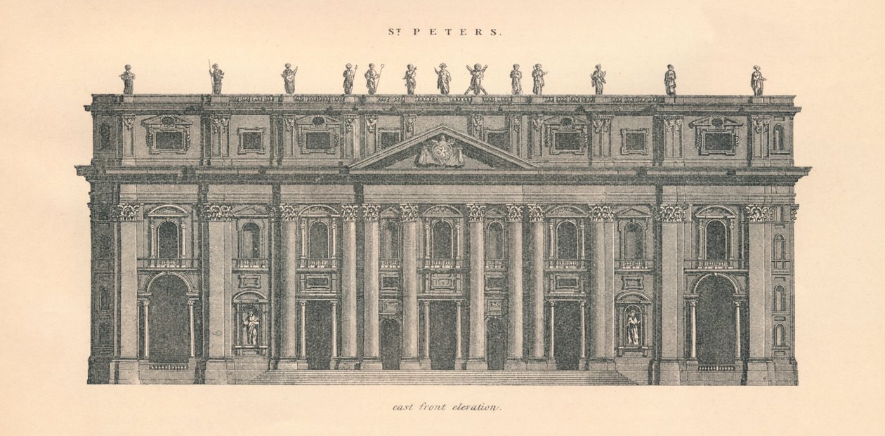 St Peters - east front elevation, 1889 by W and AK Johnston