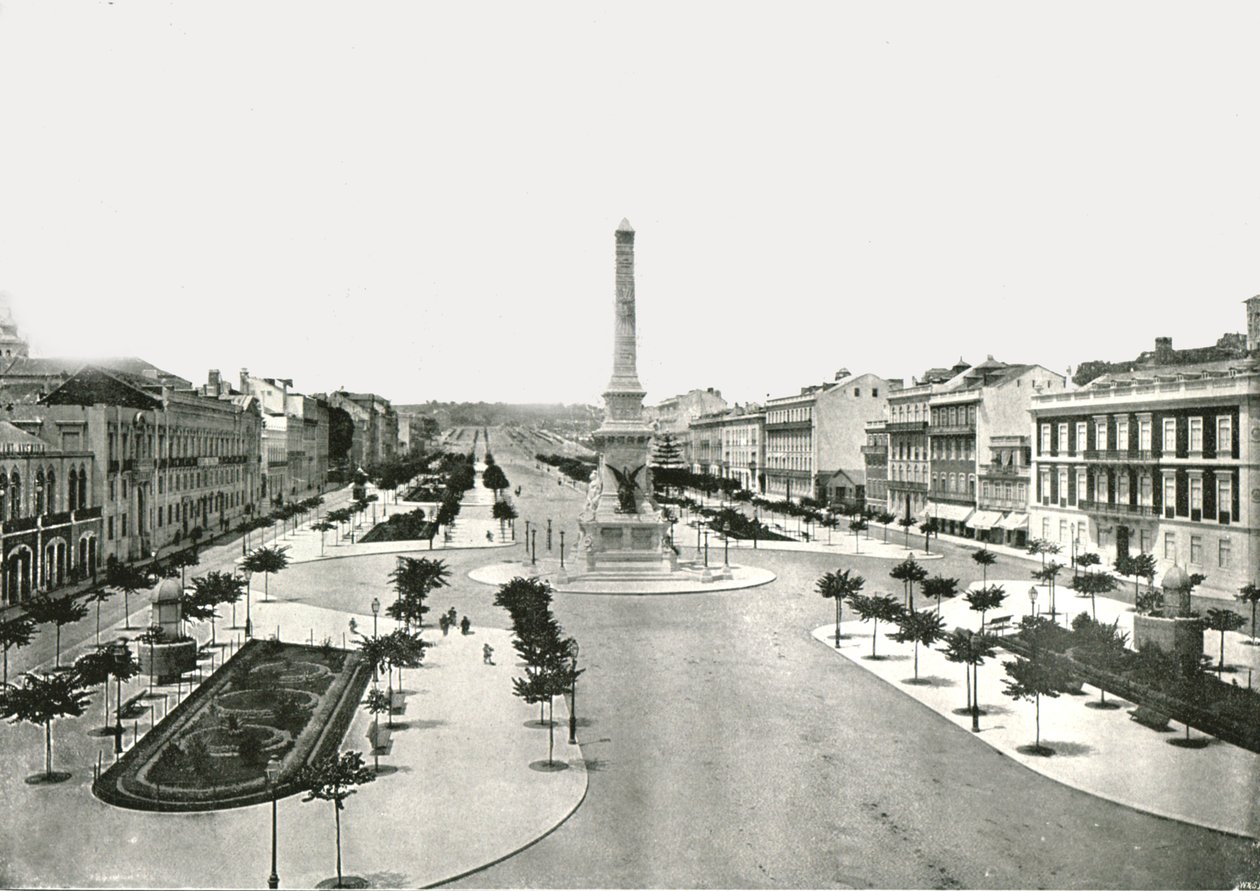 Restauradores Square, Lisbon, Portugal, 1895 by W and S Ltd
