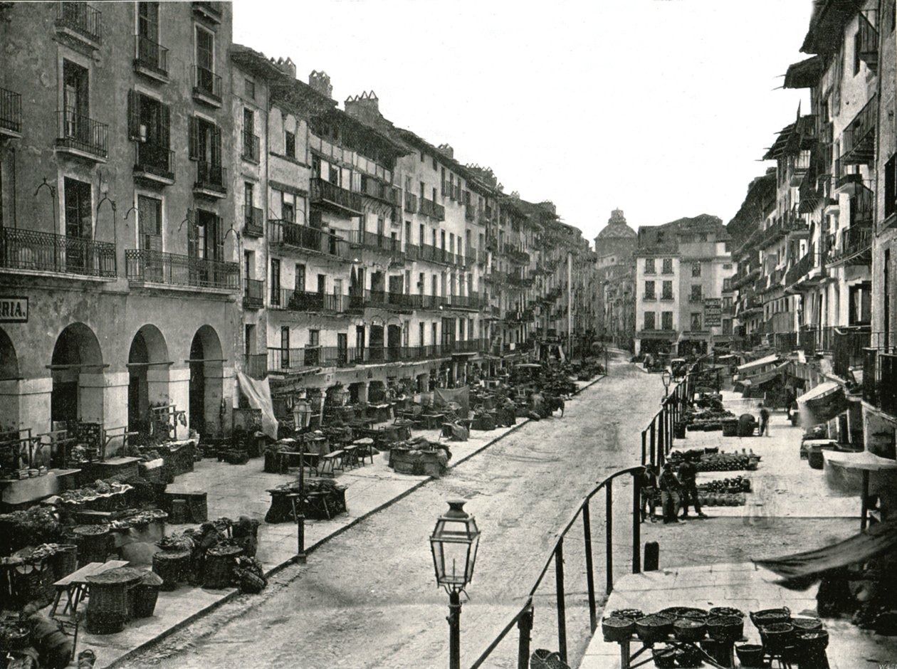 The Market Place, Zaragoza, Spain, 1895 by W and S Ltd