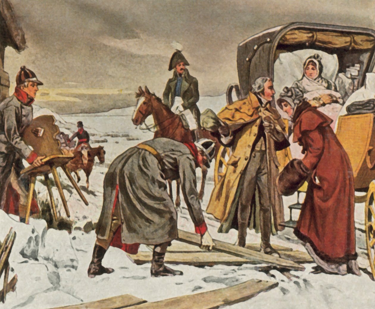 Queen Louise fleeing to Memel, 5 January 1807 by Waldemar Friedrich