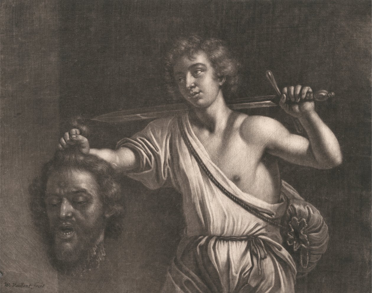 David with the Head of Goliath by Wallerant Vaillant