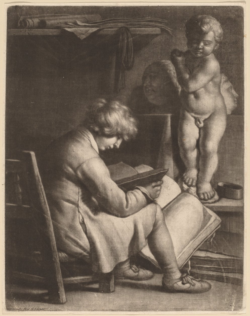 Young Artist with a Statue of Cupid by Wallerant Vaillant