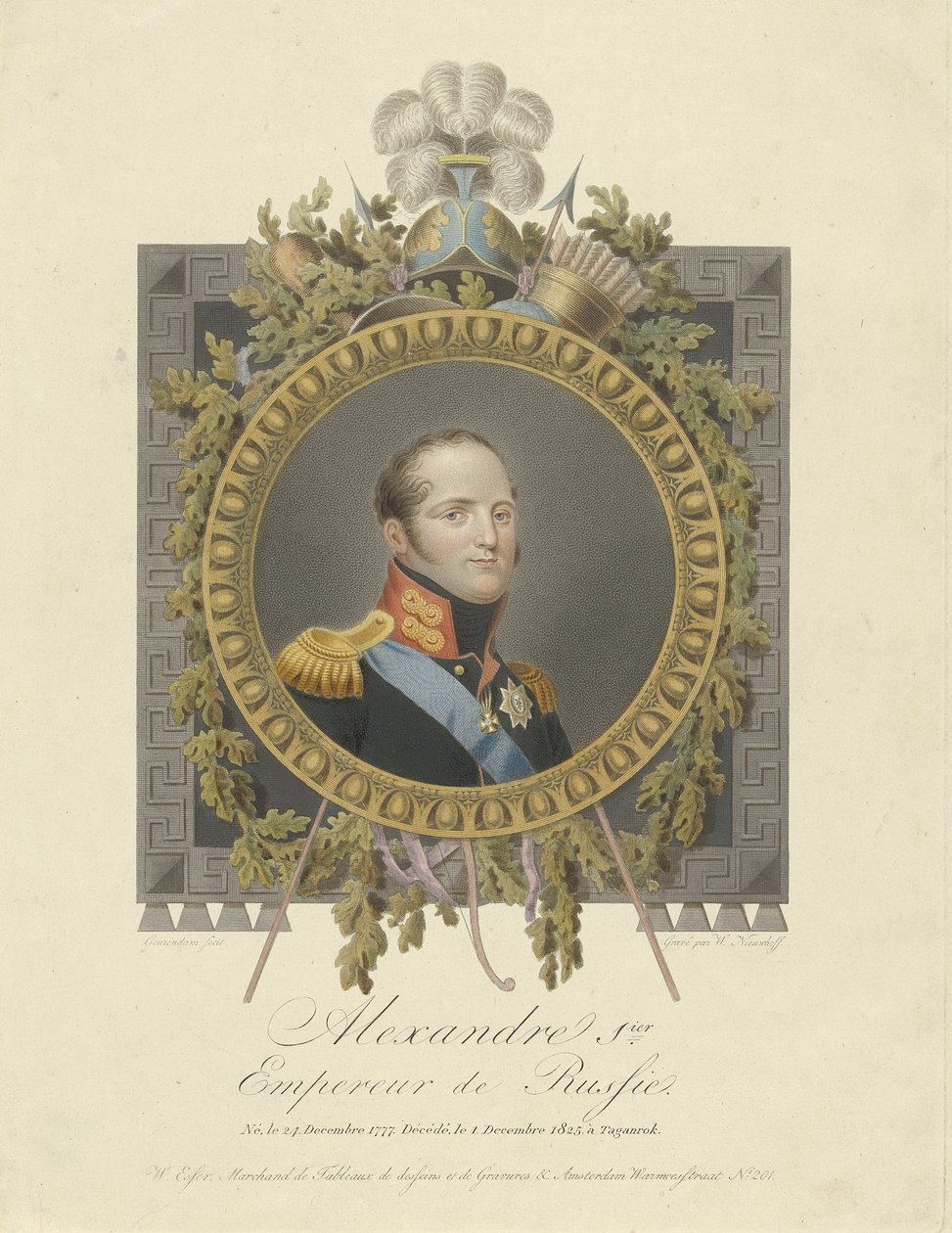 Portrait of Emperor Alexander I by Walraad Nieuwhoff