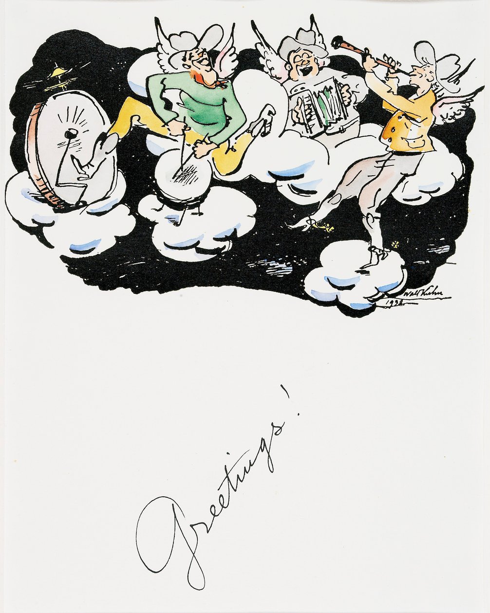 Christmas Greeting Card by Walt Kuhn