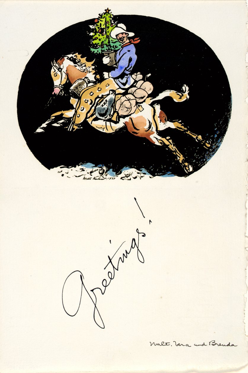 Christmas Greetings 1937 by Walt Kuhn
