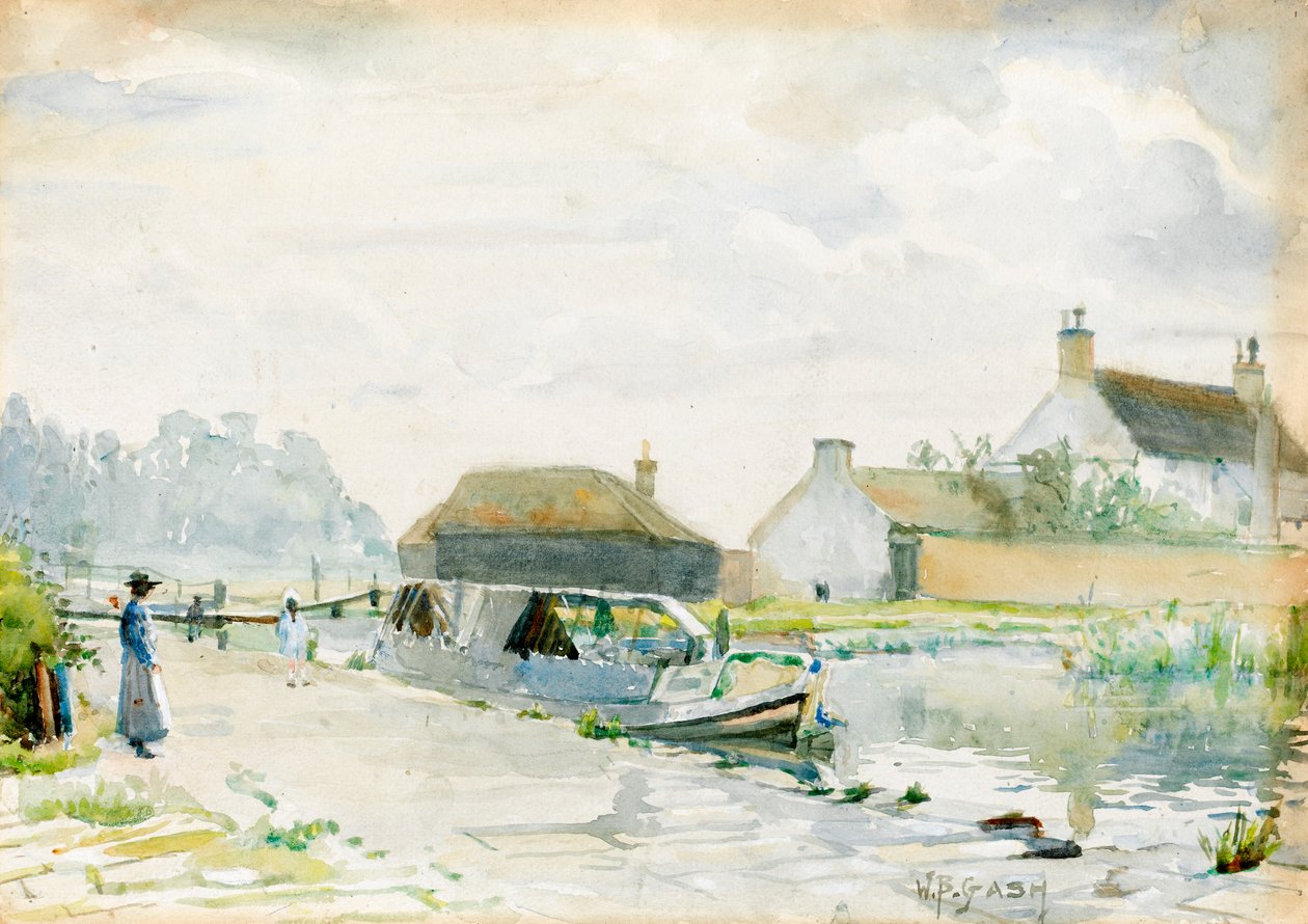 A Barge by the Tow-Path, Probably on the Trent Near Nottingham by Walter Bonner Gash