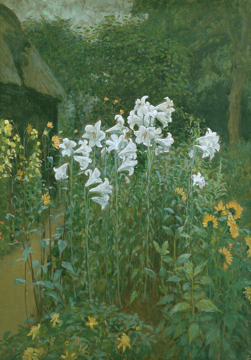 Madonna Lilies in a Garden by Walter Crane